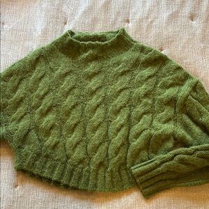 Gap × Cult Gaia Cropped Cable-Knit Sweater